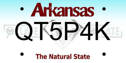 QT5P4K Arkansas License Plate