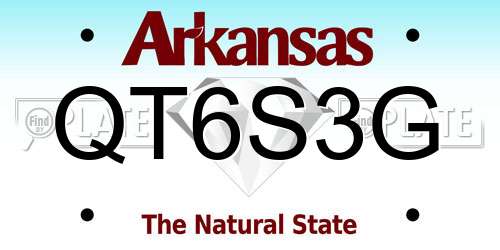 QT6S3G Arkansas License Plate