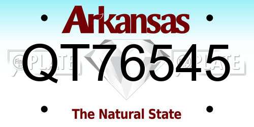 QT76545 Arkansas License Plate