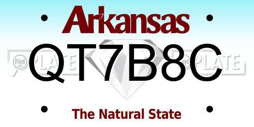 QT7B8C Arkansas License Plate