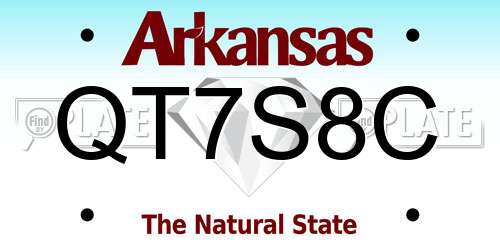 QT7S8C Arkansas License Plate