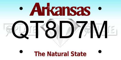 QT8D7M Arkansas License Plate