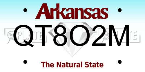 QT8O2M Arkansas License Plate