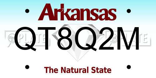 QT8Q2M Arkansas License Plate