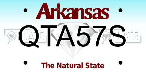 QTA57S Arkansas License Plate