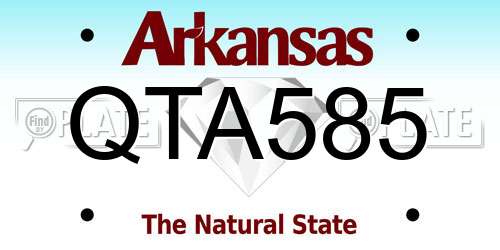 QTA585 Arkansas License Plate