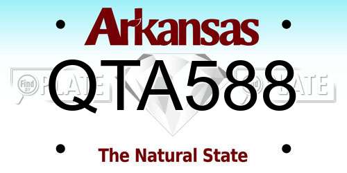 QTA588 Arkansas License Plate