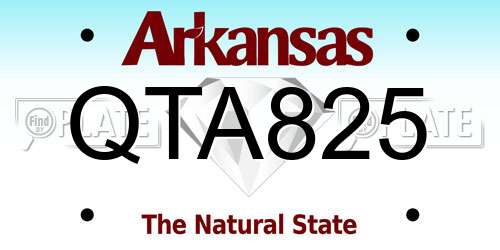 QTA825 Arkansas License Plate