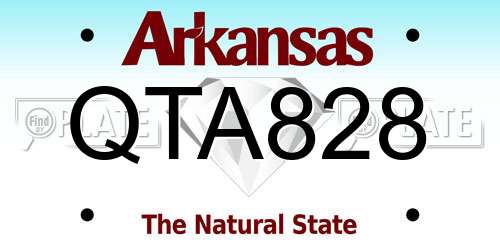 QTA828 Arkansas License Plate