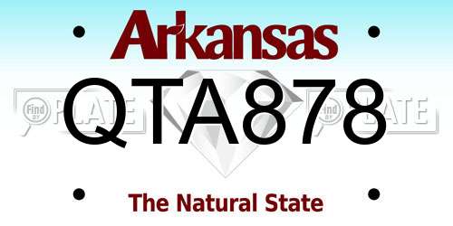 QTA878 Arkansas License Plate