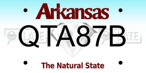 QTA87B Arkansas License Plate