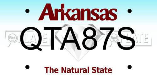 QTA87S Arkansas License Plate