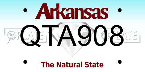 QTA908 Arkansas License Plate