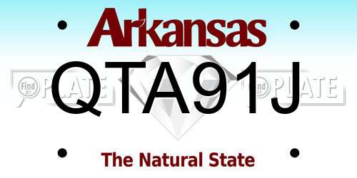 QTA91J Arkansas License Plate