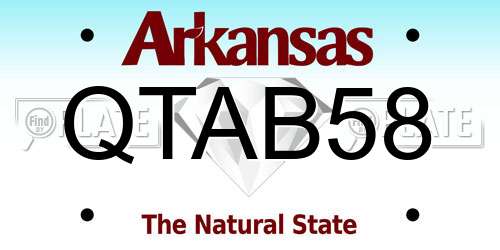 QTAB58 Arkansas License Plate