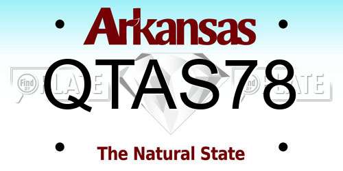 QTAS78 Arkansas License Plate