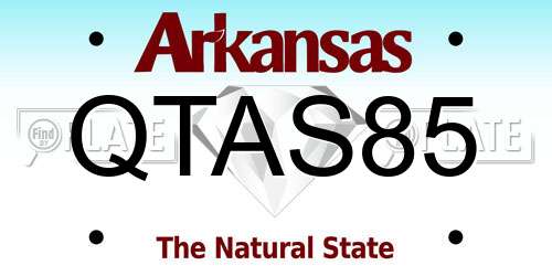QTAS85 Arkansas License Plate