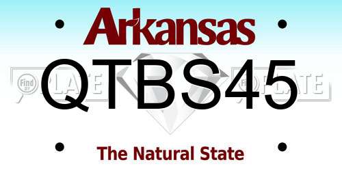 QTBS45 Arkansas License Plate