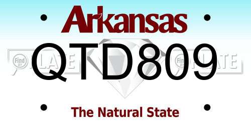 QTD809 Arkansas License Plate