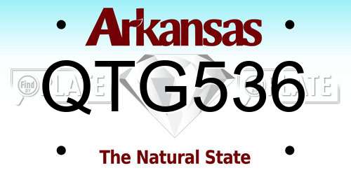 QTG536 Arkansas License Plate