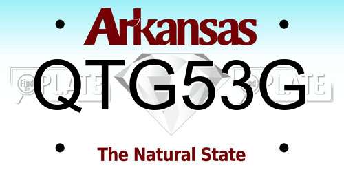 QTG53G Arkansas License Plate