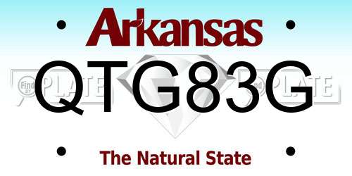 QTG83G Arkansas License Plate
