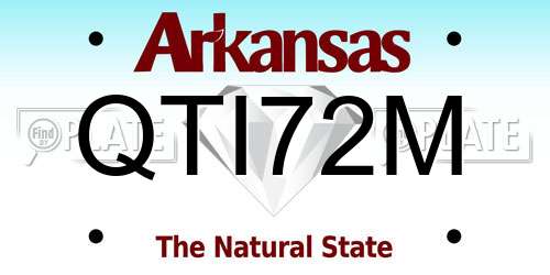 QTI72M Arkansas License Plate