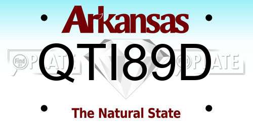 QTI89D Arkansas License Plate