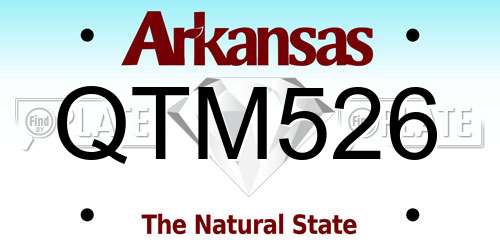 QTM526 Arkansas License Plate