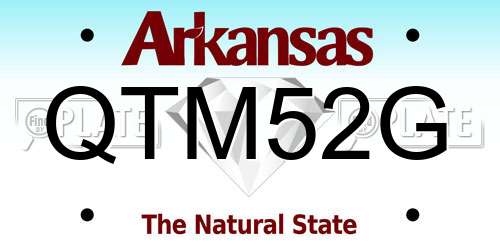 QTM52G Arkansas License Plate
