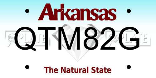 QTM82G Arkansas License Plate