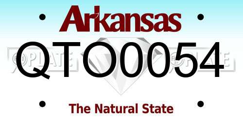QTO0054 Arkansas License Plate