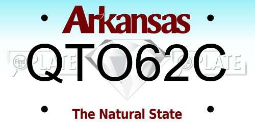 QTO62C Arkansas License Plate