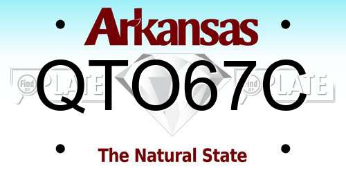 QTO67C Arkansas License Plate