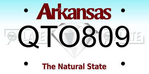 QTO809 Arkansas License Plate
