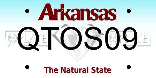 QTOS09 Arkansas License Plate