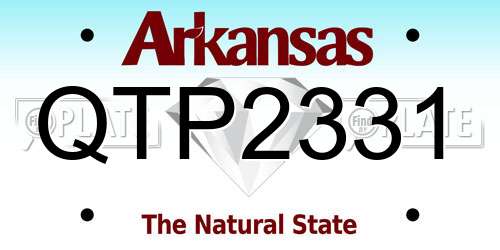 QTP2331 Arkansas License Plate