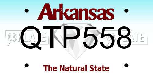 QTP558 Arkansas License Plate