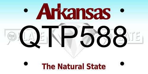 QTP588 Arkansas License Plate