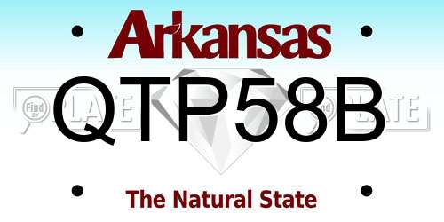 QTP58B Arkansas License Plate
