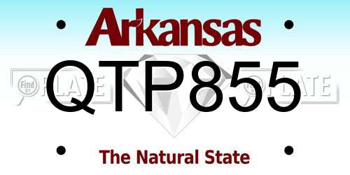 QTP855 Arkansas License Plate