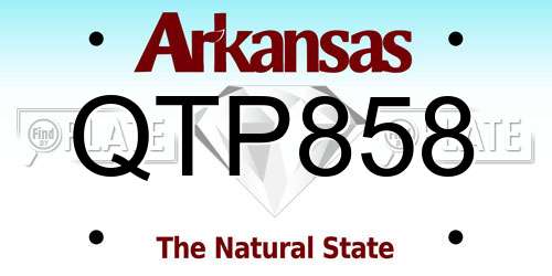 QTP858 Arkansas License Plate