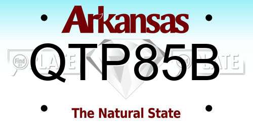 QTP85B Arkansas License Plate