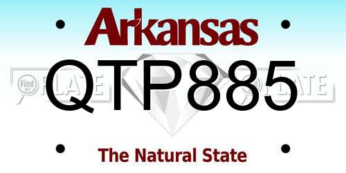 QTP885 Arkansas License Plate