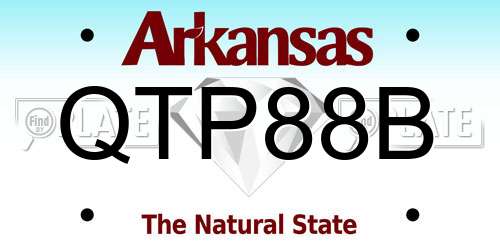 QTP88B Arkansas License Plate