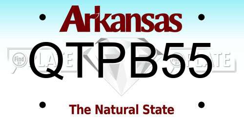 QTPB55 Arkansas License Plate
