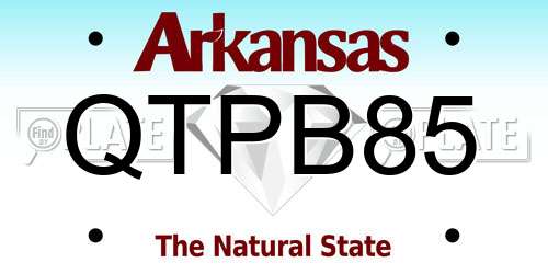 QTPB85 Arkansas License Plate