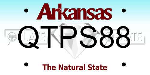 QTPS88 Arkansas License Plate