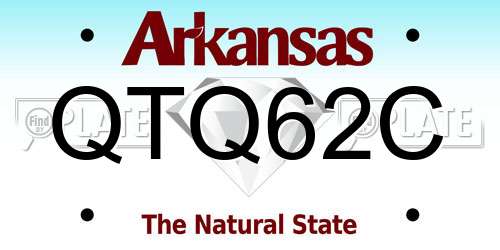QTQ62C Arkansas License Plate