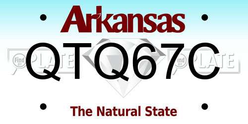 QTQ67C Arkansas License Plate